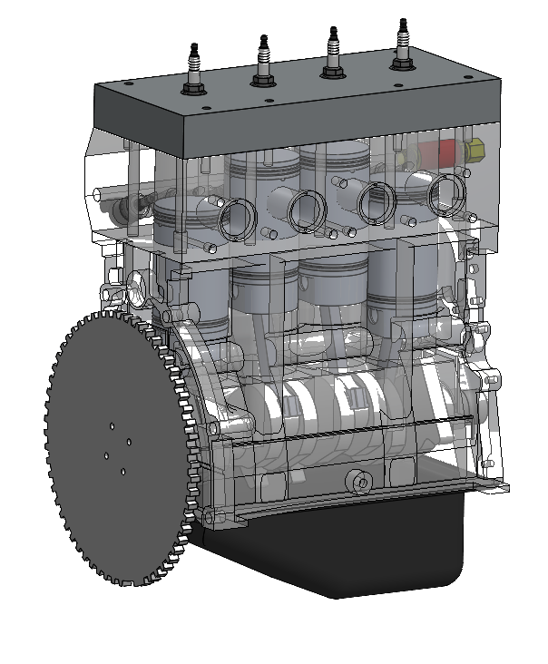 Un schema solid work du moteur thermique à hydrogène