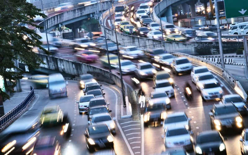 Image of a road full of car